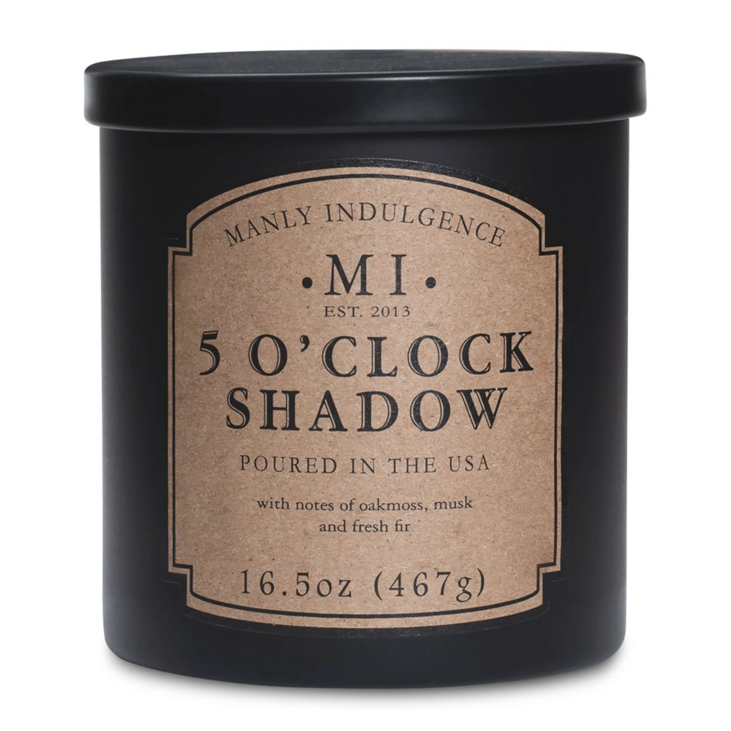 Colonial Candle Duftkerze Oclock Shadow - Soja Wachs Mischung - Schwarz - 467g