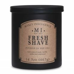 Colonial Candle Duftkerze Fresh Shave - Soja Wachs Mischung - Schwarz - 467g