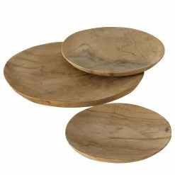 Boltze Teller Kallie (3-teilig) - Teakholz - Beige