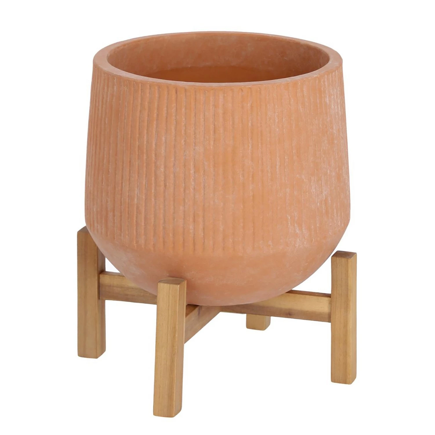 Twentyfour Pflanzkübel Daffodil - Terracotta / Acacia - Kupfer