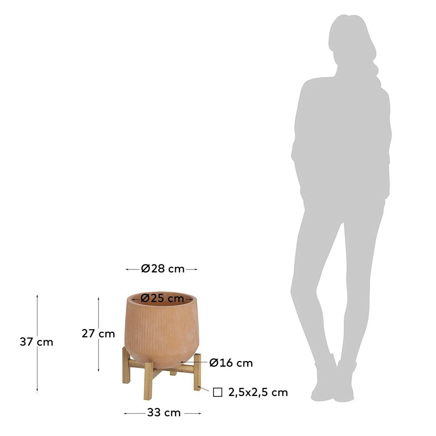 Twentyfour Pflanzkübel Daffodil - Terracotta / Acacia - Kupfer – Bild 5