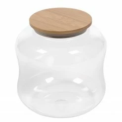 Twentyfour Vase Cirene - Borosilikatglas / Bambus - Transparent / Natur
