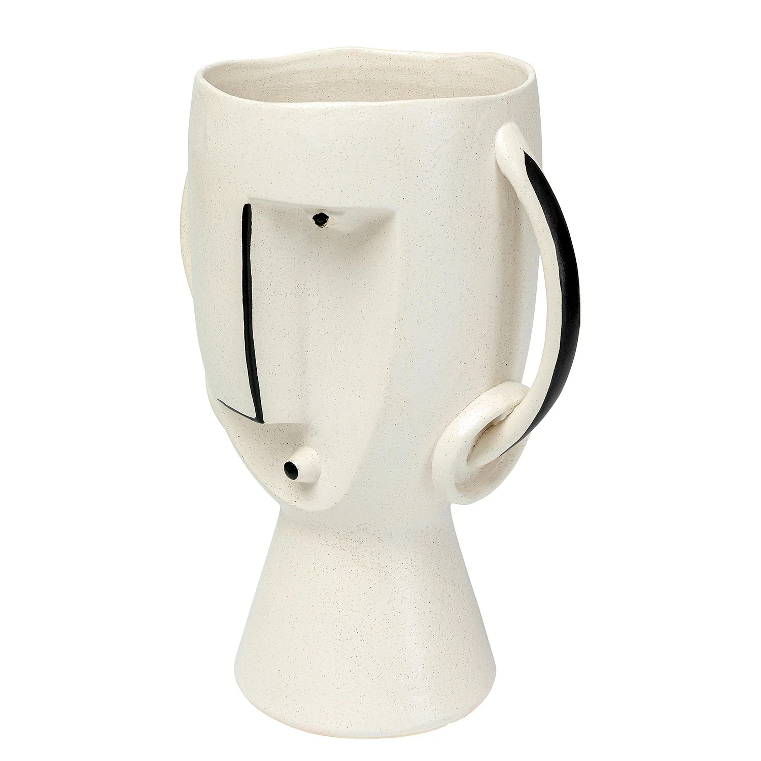 Kare Design Vase Face Pot - Grau - Stein
