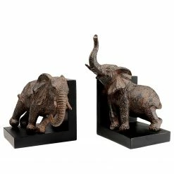 Kare Design Buchstütze Elephants (2-teilig) - Grau - Stein