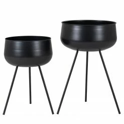 Blumentopf Ardola (2-tlg.) - Black - Stahl