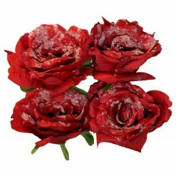 My Flair Kunstblume Rose I (4er-Set) - Polyester PVC - Rot