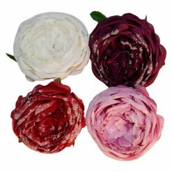My Flair Kunstblume Rose III (4er-Set) - Polyester PVC - Mehrfarbig