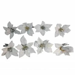 My Flair Kunstblume Christstern (8er-Set) - Polyester PVC - Weiß