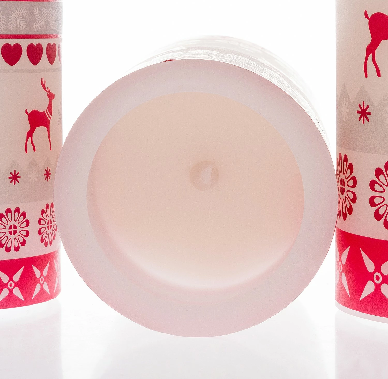 My Flair LED-Kerze Nordisch (3-teilig) - Wachs - Weiß / Rot – Bild 4