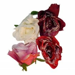 My Flair Kunstblume Rose II (4er-Set) - Polyester PVC - Mehrfarbig