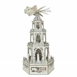 My Flair LED-Dekoobjekt Holzpyramide - Tanne - Beige