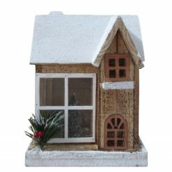 My Flair LED-Weihnachtshaus Curanos - Furnierholz - Mehrfarbig