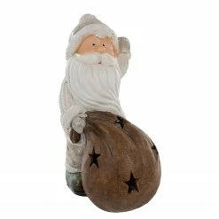 My Flair LED-Dekofigur Weihnachtsmann III - Polyresin - Mehrfarbig