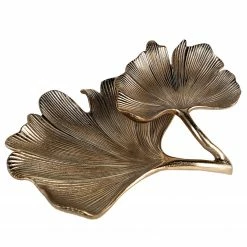 GILDE Schale Ginkgo - Aluminium - Gold