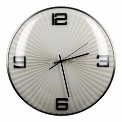 GILDE Wanduhr Ribbed - mechanisch - Silber / Schwarz