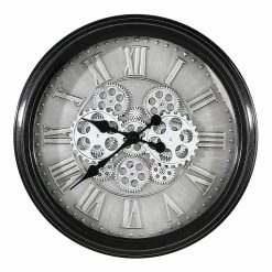 GILDE Wanduhr Factona - mechanisch - Silber