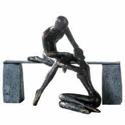 GILDE Skulptur Freundschaft - Kunstharz - Bronze