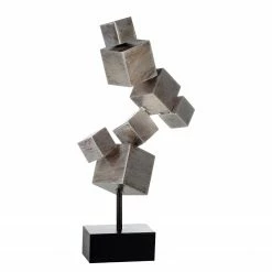 GILDE Dekoobjekt Cubes - Aluminium - Schwarz / Silber
