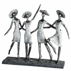 GILDE Skulptur Four Ladys - Kunstharz - Silber