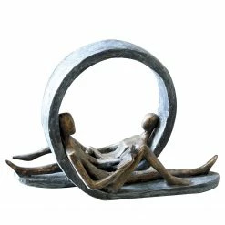 GILDE Skulptur Auszeit - Kunstharz - Bronze