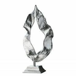 GILDE Dekoobjekt Flamme - Aluminium - Silber - Höhe: 58 cm