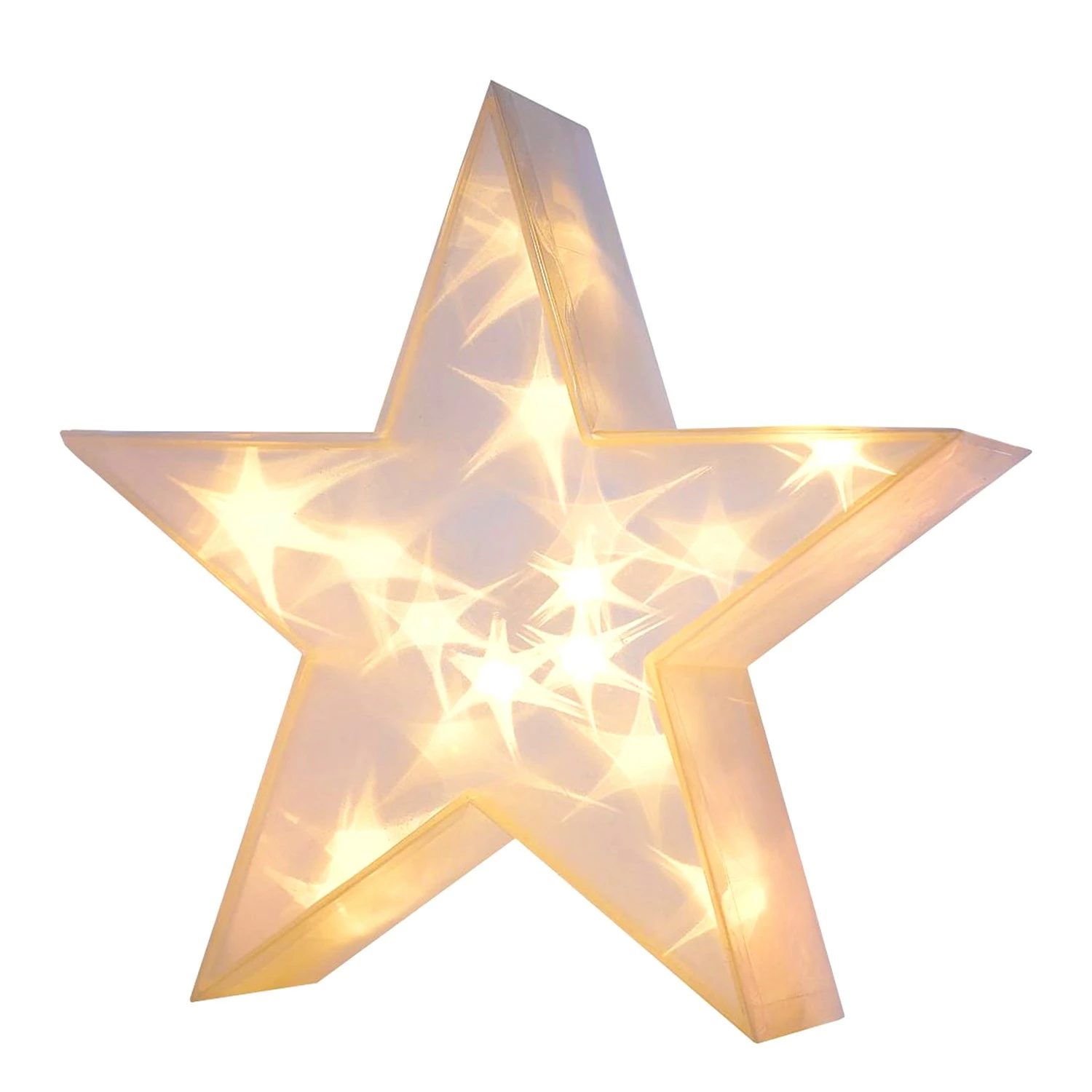 Twentyfour LED-Dekoobjekt 3D-Stern - Polyester PVC - Transparent