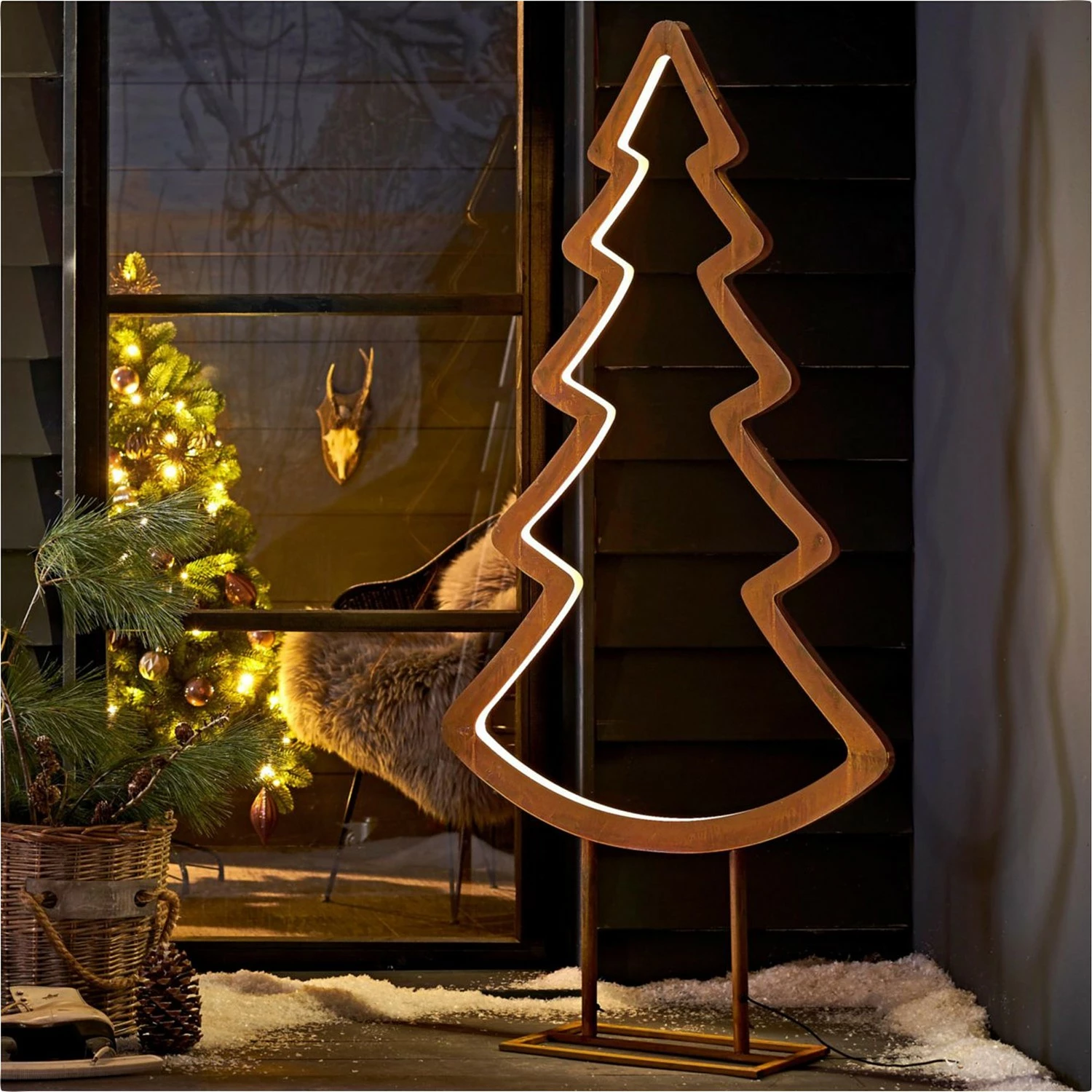 Twentyfour LED-Dekoobjekt Tanne - Metall - Rost – Bild 5