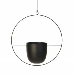 Twentyfour Pflanztopf zum Hängen Howell - Metall - Schwarz
