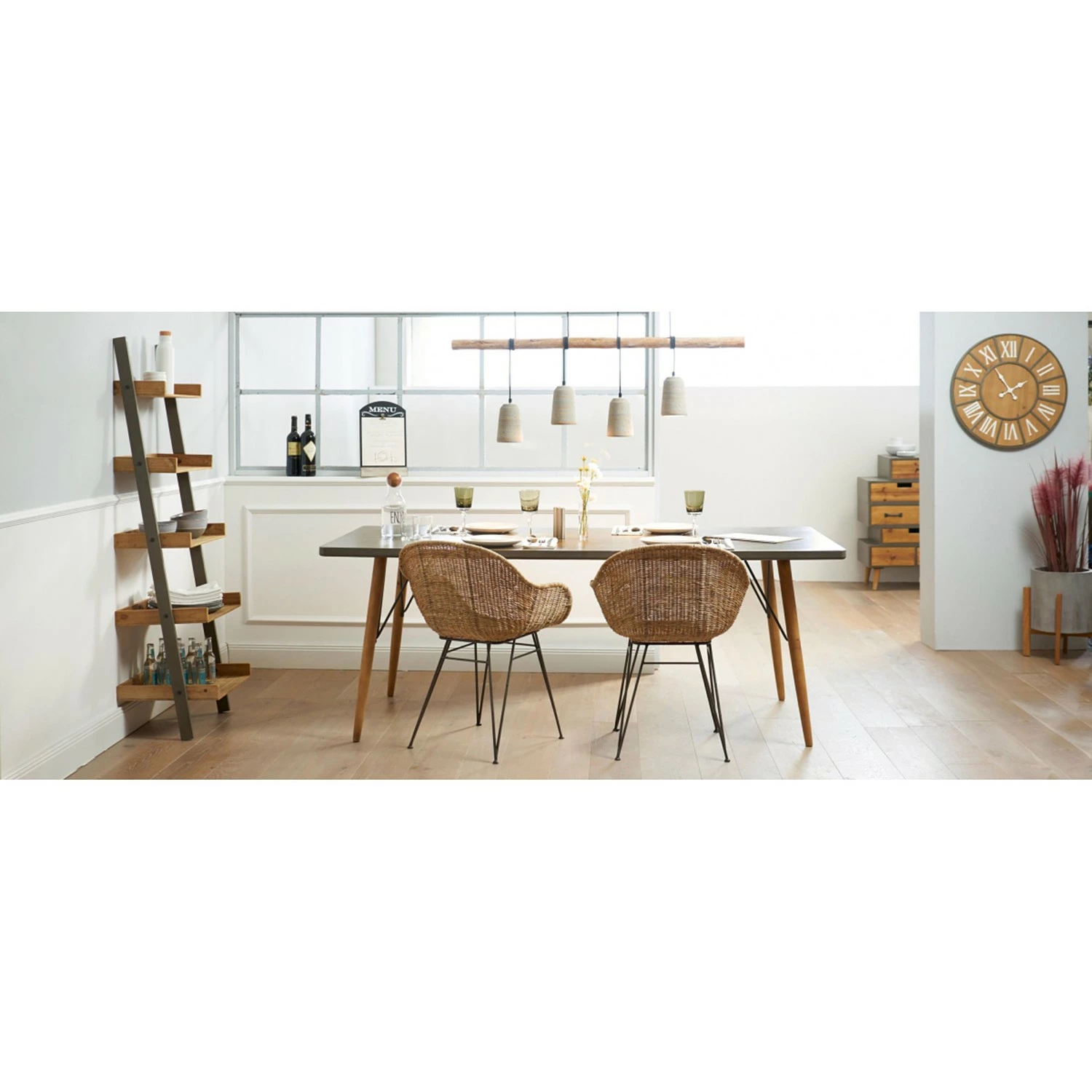 Twentyfour Wanduhr Lonne - Tannenholz / MDF - Braun / Grün – Bild 2