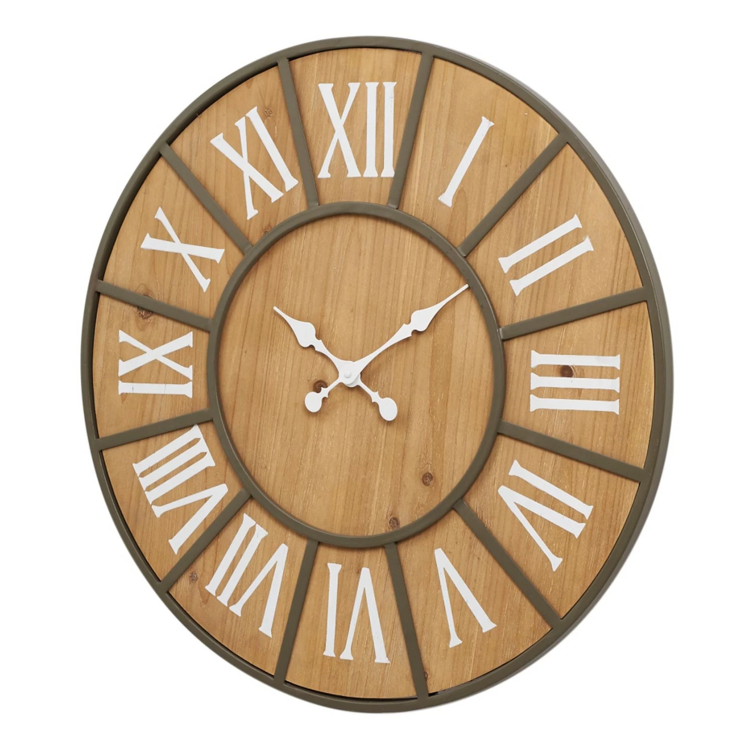 Twentyfour Wanduhr Lonne - Tannenholz / MDF - Braun / Grün