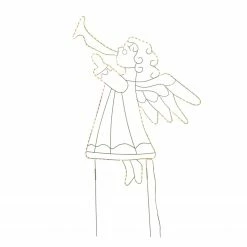 Twentyfour LED-Stecker Trompeten-Engel - Metall - Weiß