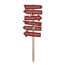 Twentyfour Dekoobjekt Weihnachtsschild - Sperrholz - Rot / Weiß