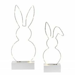 Twentyfour LED-Hasen-Set Hasenduo (2-teilig) - Metall - Silber