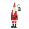 Twentyfour Dekofigur Santa mit Laterne - Metall - Rot