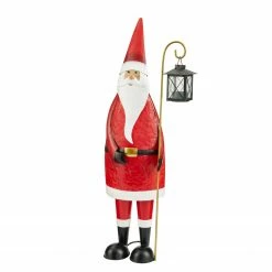 Twentyfour Dekofigur Santa mit Laterne - Metall - Rot