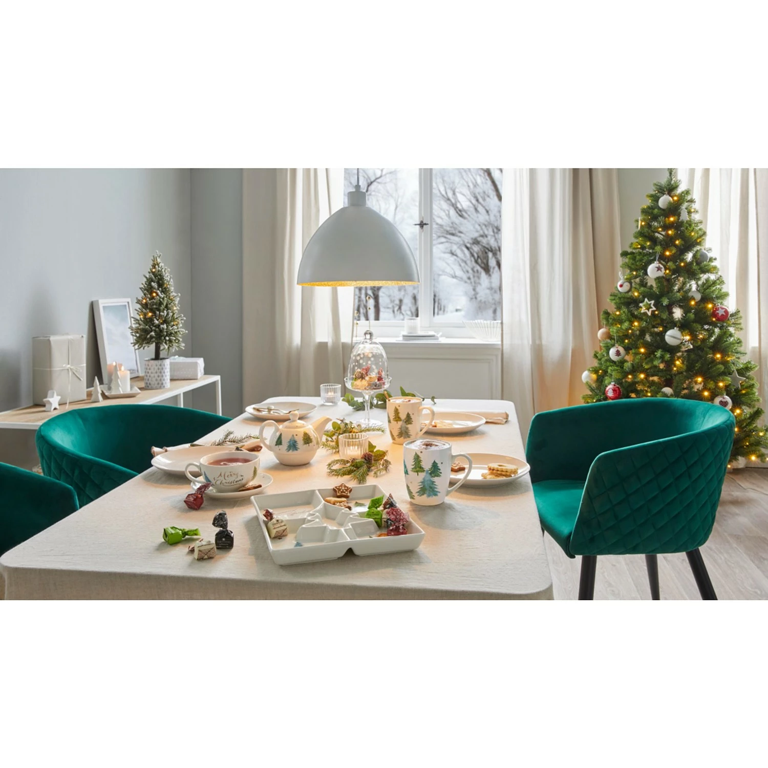 Twentyfour LED-Deko-Baum Tännchen - MDF / Eisen - Grün / Weiß – Bild 2