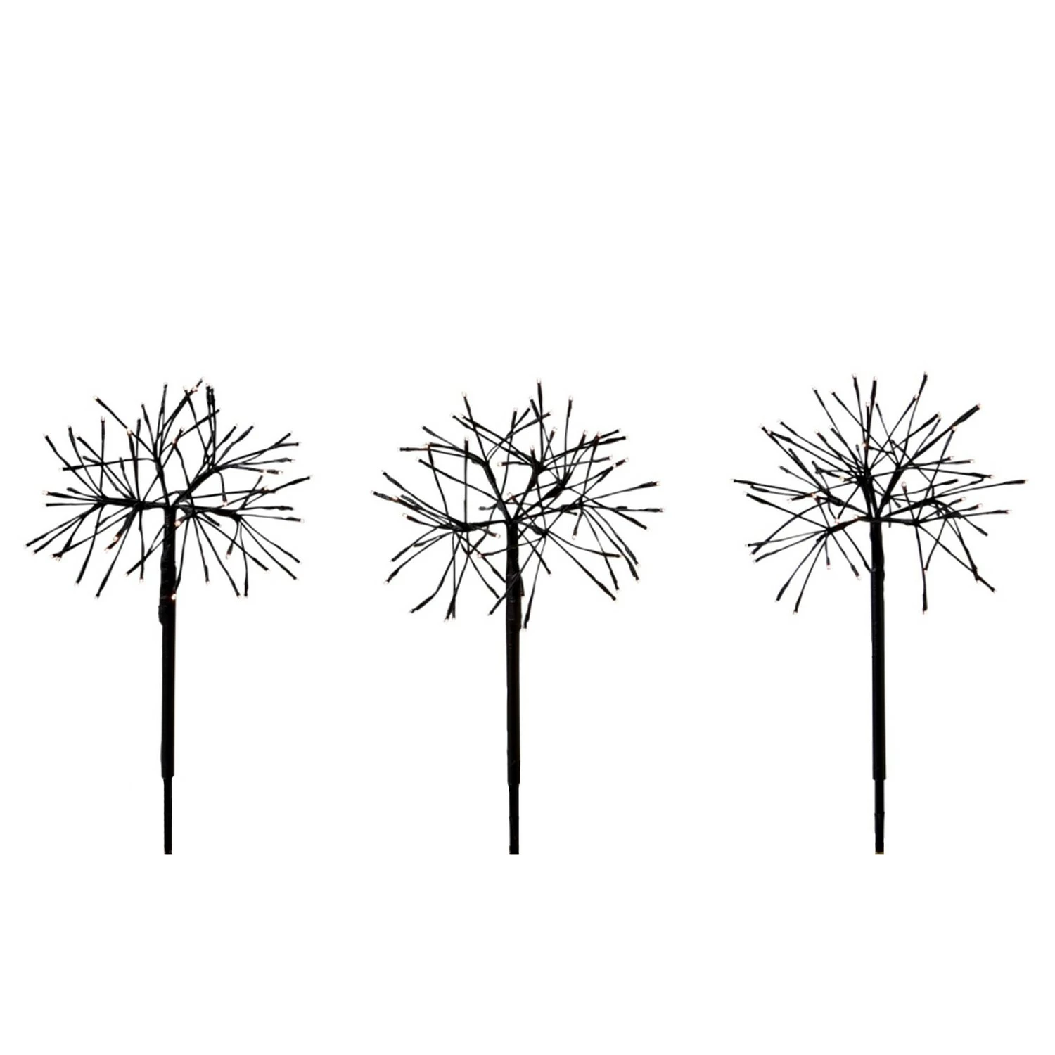 Twentyfour LED-Stecker Eisblumen (3-teilig) - Acryl - Schwarz