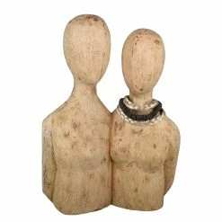 GILDE Skulptur Pair - Mango - Braun - 27cm x 37cm x 9cm