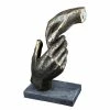 GILDE Skulptur Two hands - Kunstharz - Gold - 13cm x 21cm x 7cm