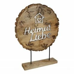 GILDE Standrelief Heimat Liebe - Mango - Braun - 36cm x 51cm x 8cm