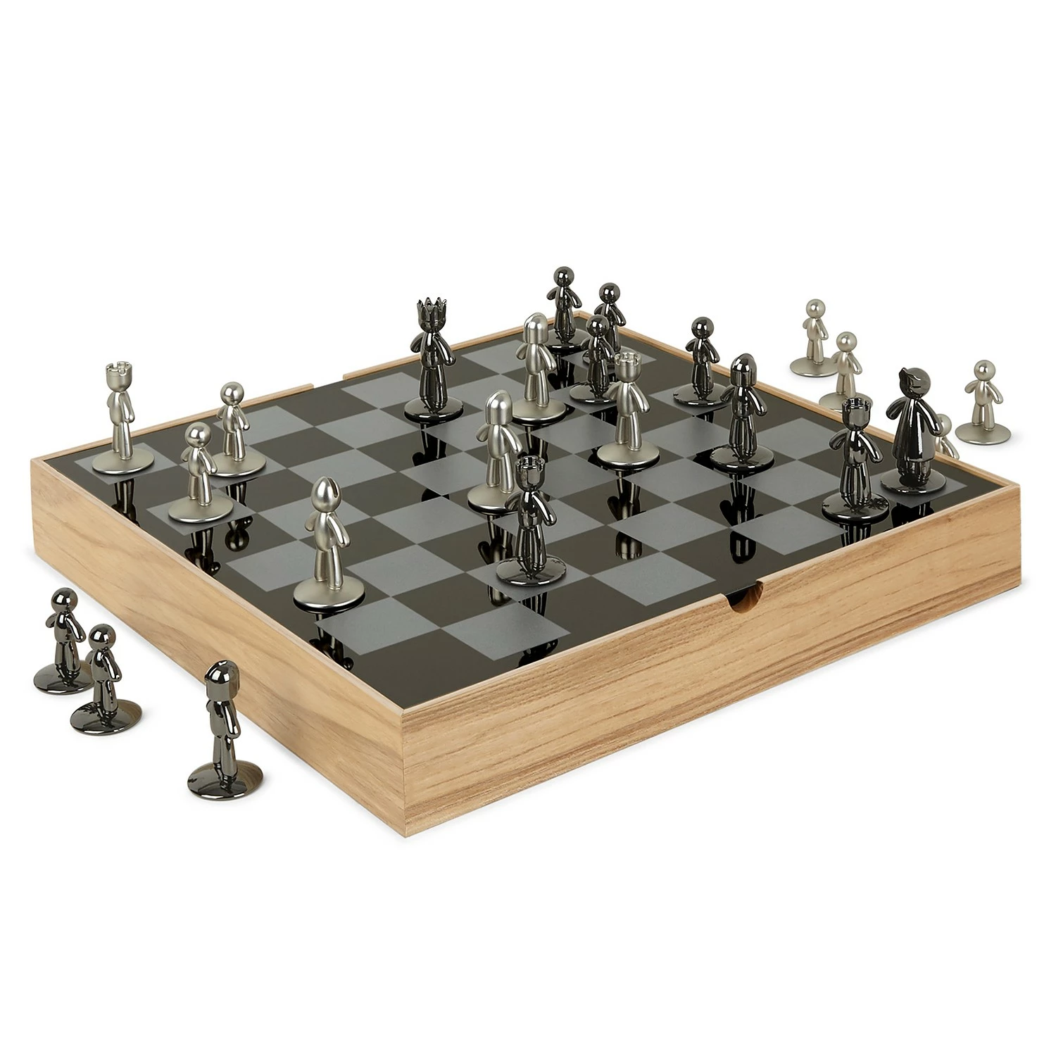 Umbra Schach-Set Natural - Zinn / Eisen - Natura - 35,255cm x 5,715cm x 35,56cm – Bild 12