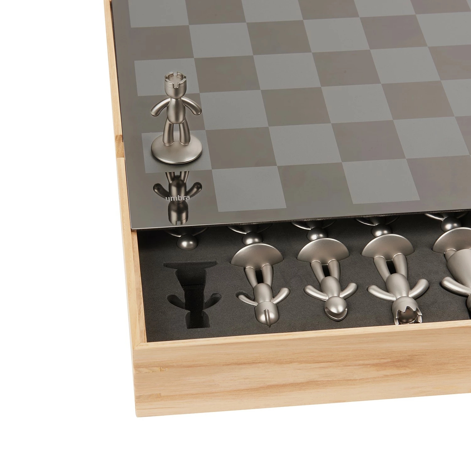 Umbra Schach-Set Natural - Zinn / Eisen - Natura - 35,255cm x 5,715cm x 35,56cm – Bild 14