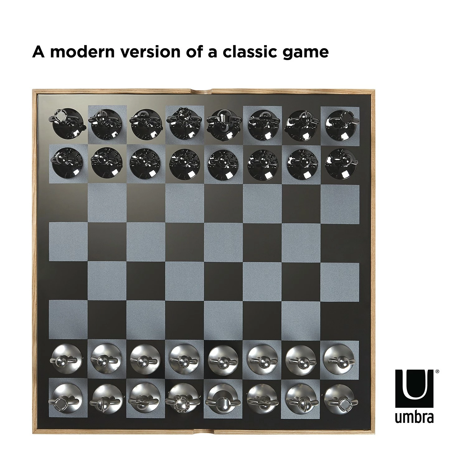 Umbra Schach-Set Natural - Zinn / Eisen - Natura - 35,255cm x 5,715cm x 35,56cm – Bild 18