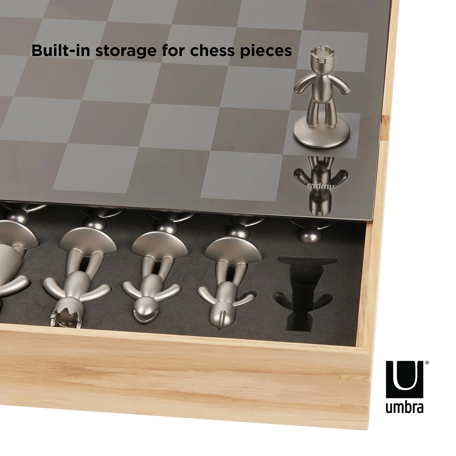 Umbra Schach-Set Natural - Zinn / Eisen - Natura - 35,255cm x 5,715cm x 35,56cm – Bild 19