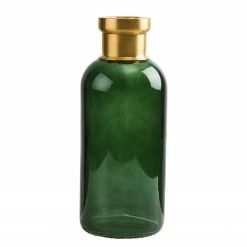 Butlers Vase GRACE III - Farbglas / Messing - Grün / Gold