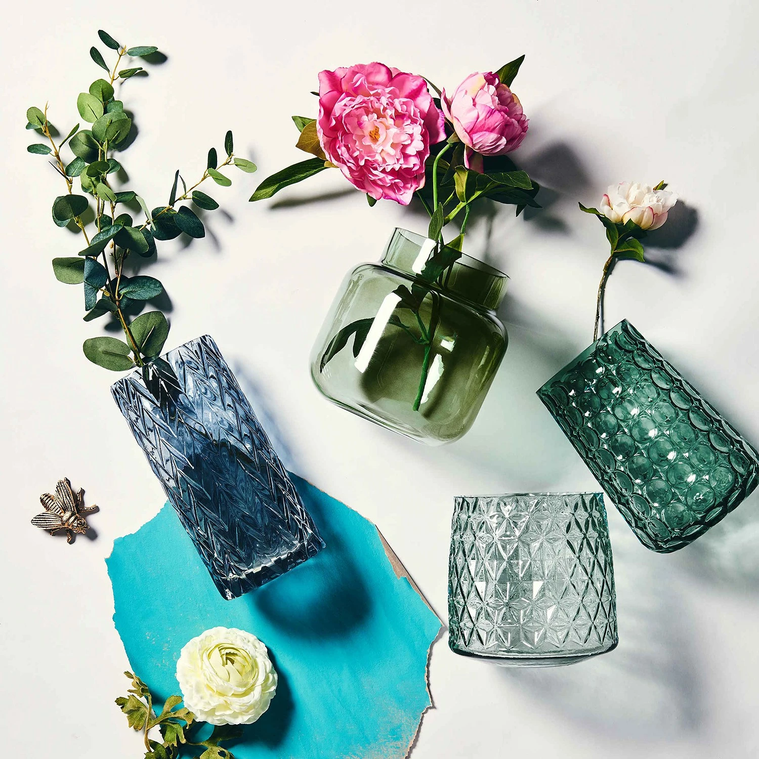 Butlers Vase BEVERLY - Farbglas - Blau – Bild 3