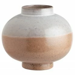 Butlers Kugelvase LIVIA - Terracotta - Weiß / Braun