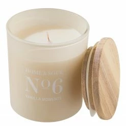 Butlers Duftkerze HOME & SOUL Vanilla - FSC®-zertifiziertes Pinienholz / Sojawachs / Paraffin / Glas - Creme