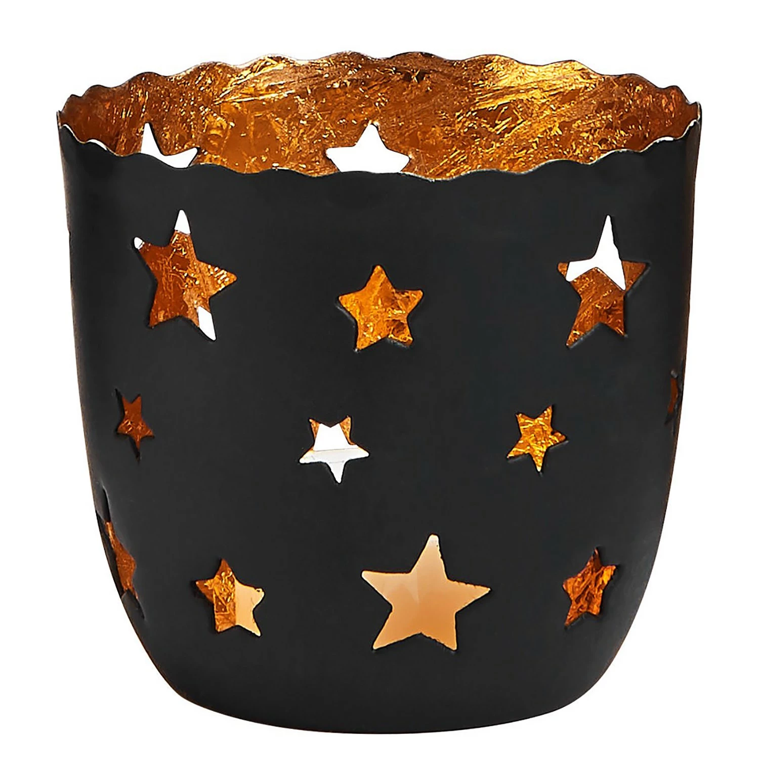 Butlers Teelichthalter DELIGHT Sterne - Eisen - Schwarz - Höhe: 7 cm