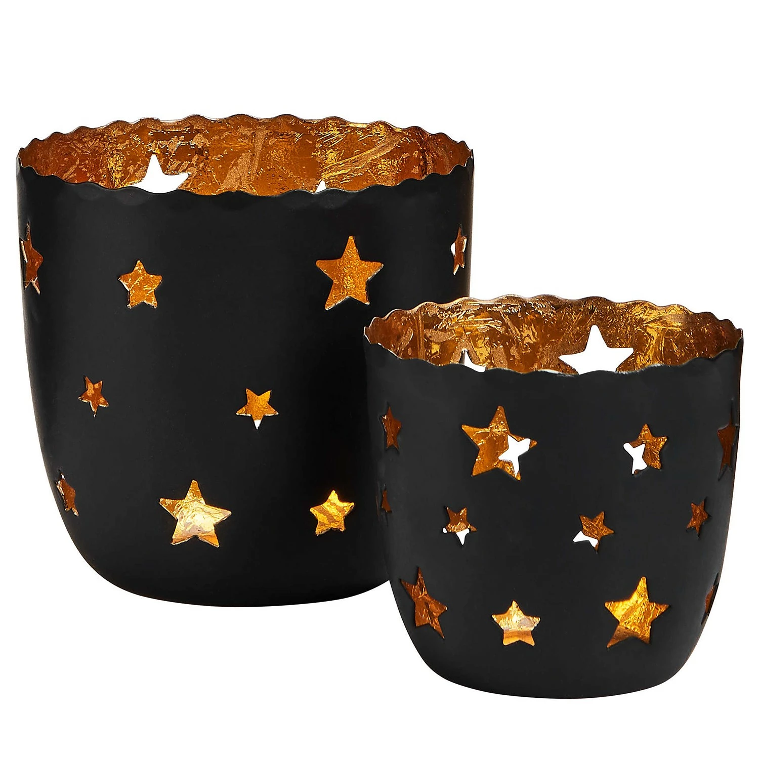 Butlers Teelichthalter DELIGHT Sterne - Eisen - Schwarz - Höhe: 7 cm – Bild 3